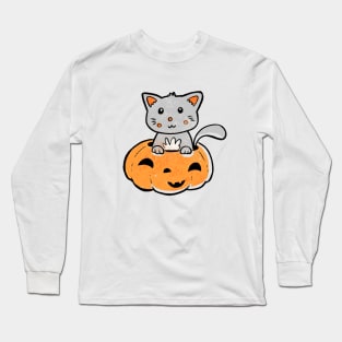 Cat in a Pumpkin Long Sleeve T-Shirt